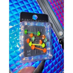 Pierced Nation Tongue Rings 14G 5/8 Inch Body Piercing Jewelry